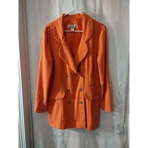 Stephanie Andrews Dress Jacket Size 14 Coral Peach Button Up